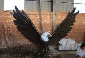 抽象雄鹰雕塑厂家 创意村口摆件 玄关彩绘雄鹰雕塑