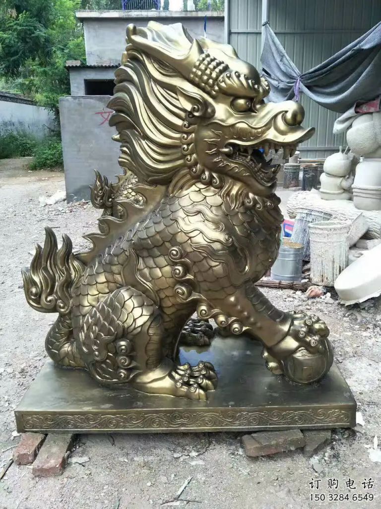 公园麒麟雕塑厂家 中式抽象小品 风景区仿古麒麟雕塑