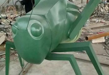 商场蝈蝈雕塑厂家 中式抽象小品 户外蝈蝈雕塑