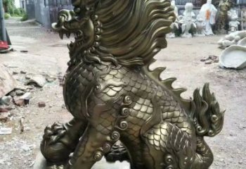 庭院麒麟雕塑厂家 欧式仿真摆件 户外喷漆麒麟雕塑