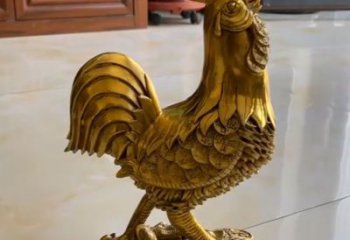 仿真金鸡雕塑厂家 大型房地产摆件 公园喷漆金鸡雕塑