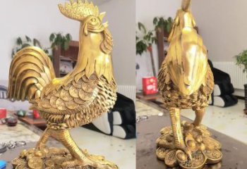 商场金鸡雕塑厂家 中式室内小品 酒店拉丝金鸡雕塑