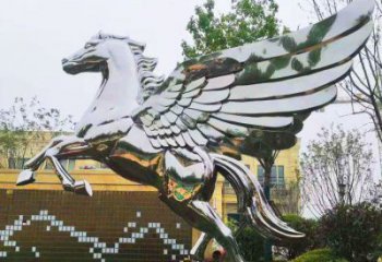 镜面飞马雕塑厂家 现代广场摆件 游乐场异形飞马雕塑