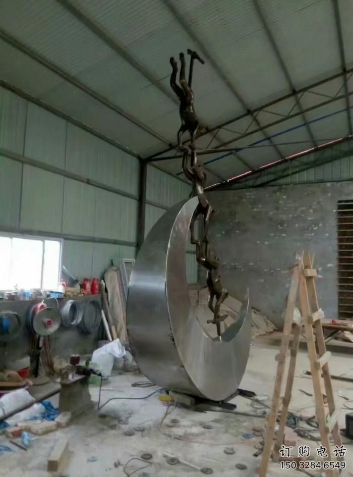 商场猴子雕塑厂家 中式户外小品 酒店拉丝猴子雕塑