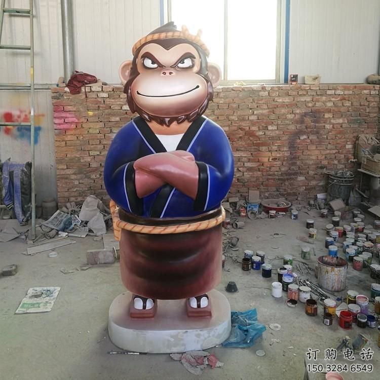 幼儿园猴子雕塑厂家 卡通喷漆小品 抽象异形猴子雕塑
