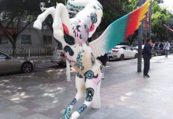 游乐场飞马雕塑厂家 户外卡通摆件 住宅小区彩绘飞马雕塑