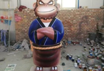幼儿园猴子雕塑厂家 卡通喷漆小品 抽象异形猴子雕塑