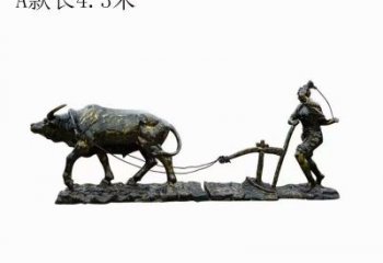 公园耕牛雕塑厂家 中式烤漆小品 风景区仿古耕牛雕塑