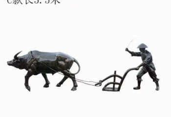 园林耕牛雕塑厂家 大型创意摆件 街道仿古耕牛雕塑