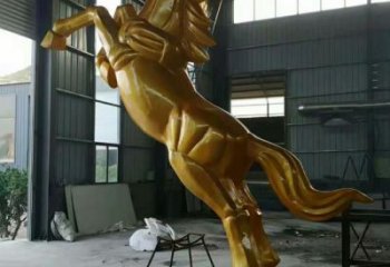 别墅金马雕塑厂家 现代喷漆小品 大型广场金马雕塑