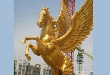 公园金马雕塑厂家 中式镀金小品 风景区仿古金马雕塑
