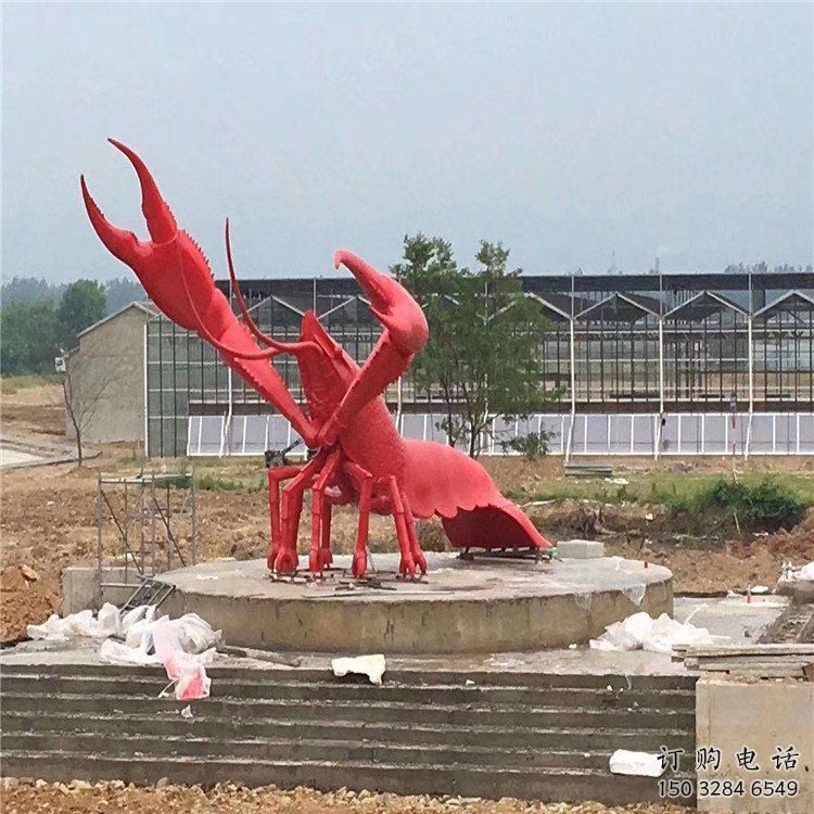 仿真大虾雕塑厂家 大型欧式摆件 公园喷漆大虾雕塑