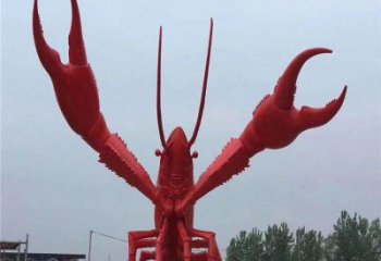抽象大虾雕塑厂家 创意村口摆件 大型彩绘大虾雕塑