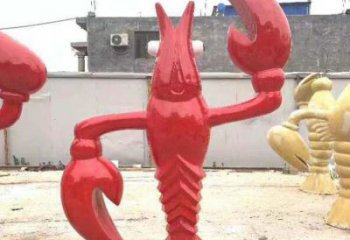 公园大虾雕塑厂家 中式烤漆小品 风景区仿古大虾雕塑