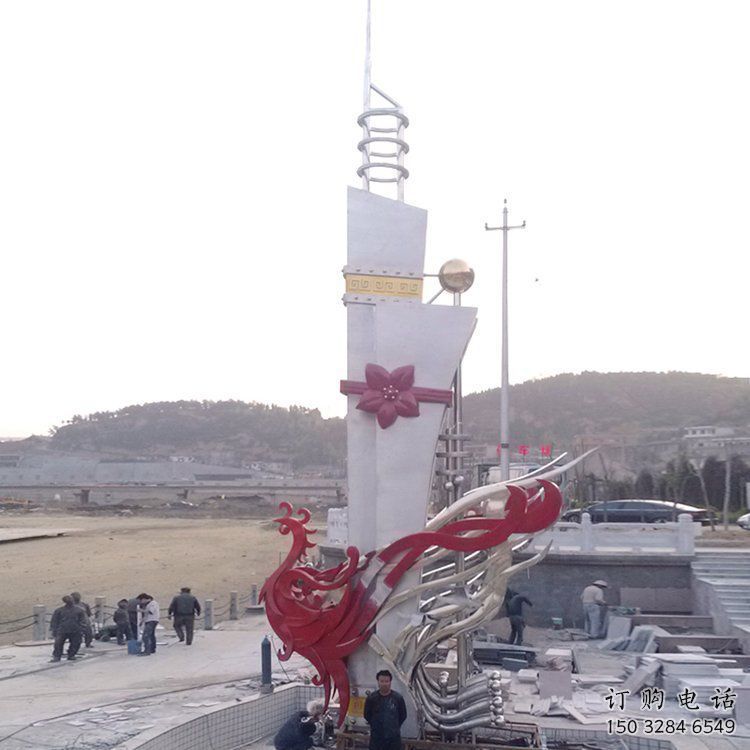商业街龙凤呈祥雕塑厂家 大型步行街现代摆件
