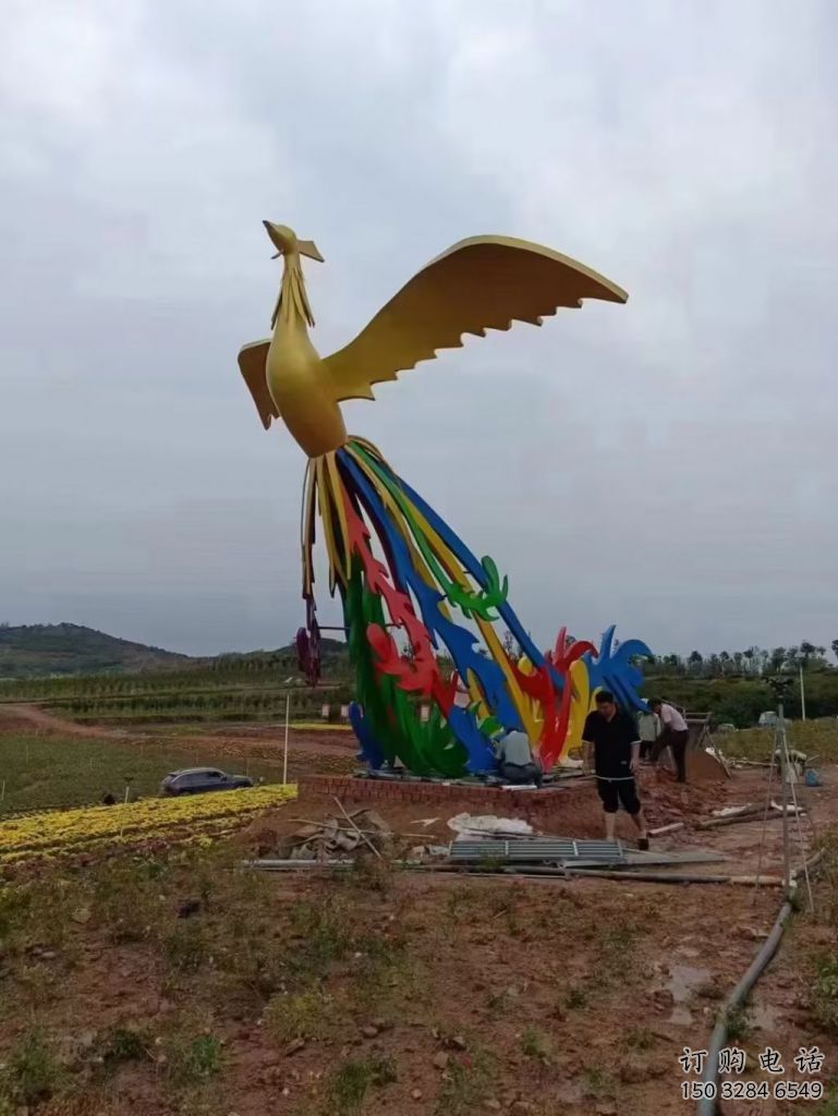 喷漆龙凤呈祥雕塑厂家 卡通广场小品