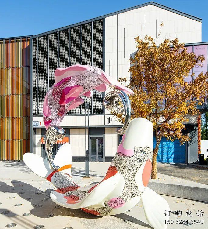 公园鲤鱼跳龙门雕塑厂家 风景区中式现代小品 
