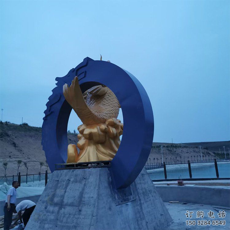 户外鲤鱼跳龙门雕塑厂家 公园广场欧式小品