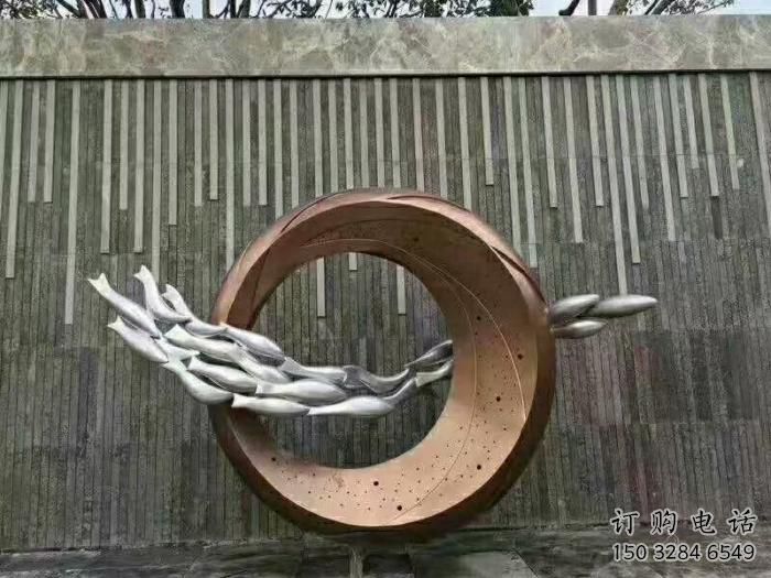 几何鱼跃龙门雕塑厂家 中式户外创意摆件 几何鱼跃龙门雕塑厂家 中式户外创意摆件