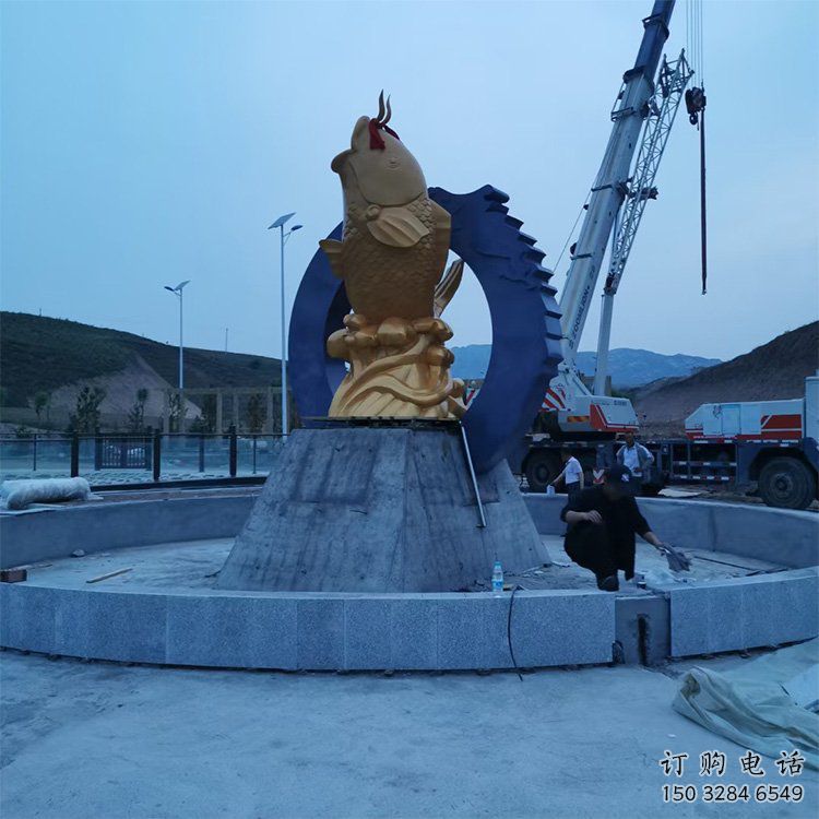 街道鱼跃龙门雕塑厂家 户外创意村口小品 街道鱼跃龙门雕塑厂家 户外创意村口小品