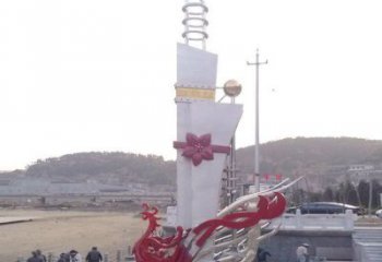 商业街龙凤呈祥雕塑厂家 大型步行街现代摆件 
