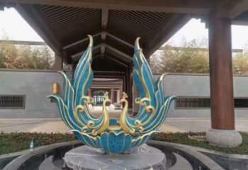 庭院龙凤呈祥雕塑厂家 欧式仿真摆件 户外喷漆龙凤呈祥雕塑