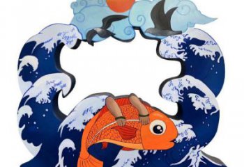 仿真鲤鱼跳龙门雕塑厂家 大型广场公园摆件 