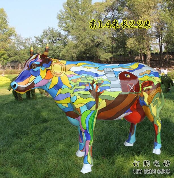 喷漆花牛雕塑厂家 卡通广场小品 草地彩绘花牛雕塑 喷漆花牛雕塑厂家 卡通广场小品 草地彩绘花牛雕塑