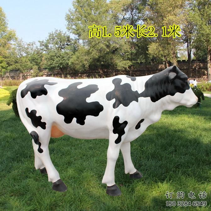庭院奶牛雕塑厂家 欧式仿真摆件 户外喷漆奶牛雕塑