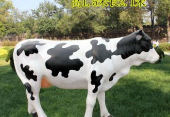 庭院奶牛雕塑厂家 欧式仿真摆件 户外喷漆奶牛雕塑