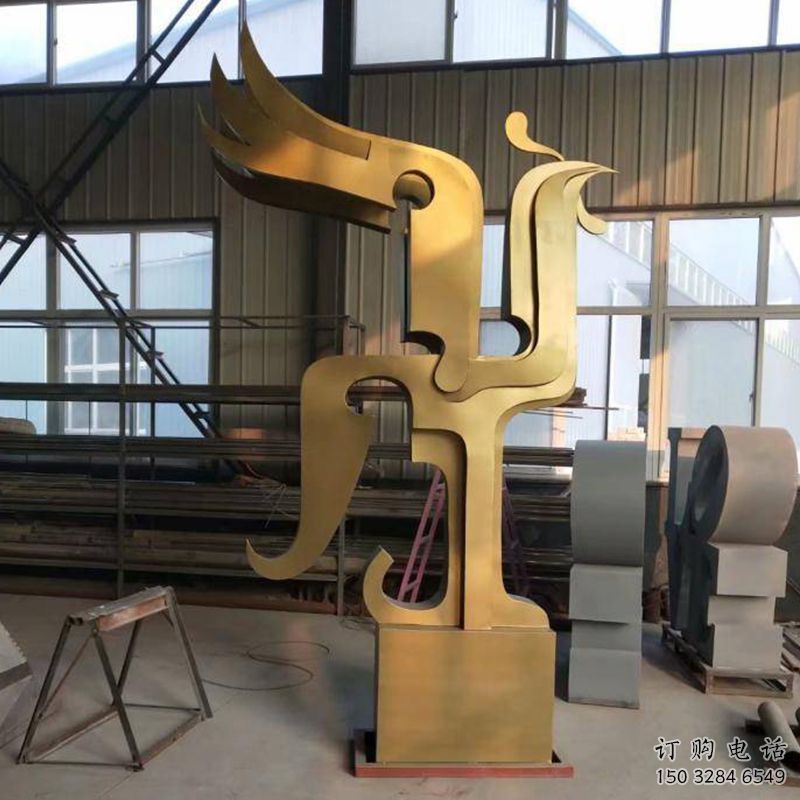 仿古凤凰雕塑厂家 抽象创意小品 户外彩绘凤凰雕塑