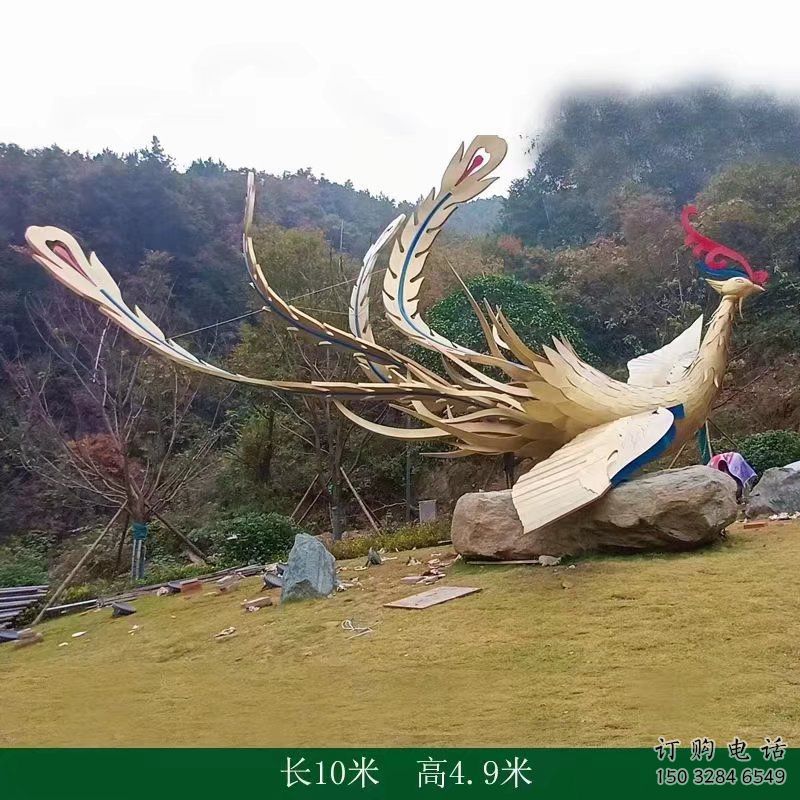 风景区凤凰雕塑厂家 中式创意摆件 户外仿古凤凰雕塑
