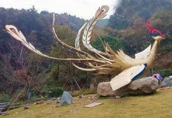 风景区凤凰雕塑厂家 中式创意摆件 户外仿古凤凰雕塑