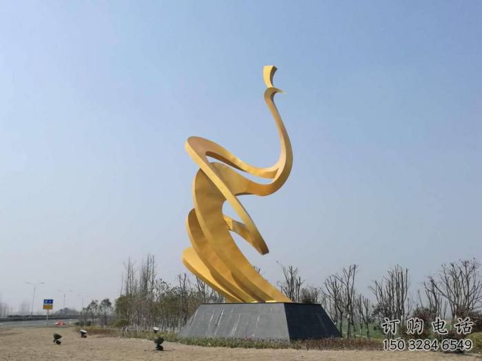 锻造凤鸟雕塑厂家 现代喷漆摆件 广场现代凤鸟雕塑