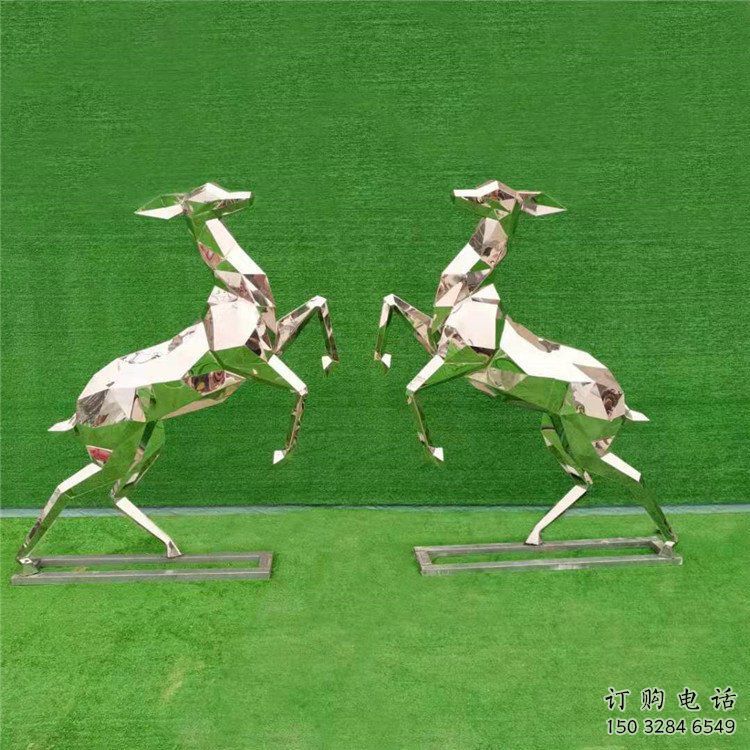 切面小鹿雕塑厂家 现代抽象摆件 商场切面小鹿雕塑