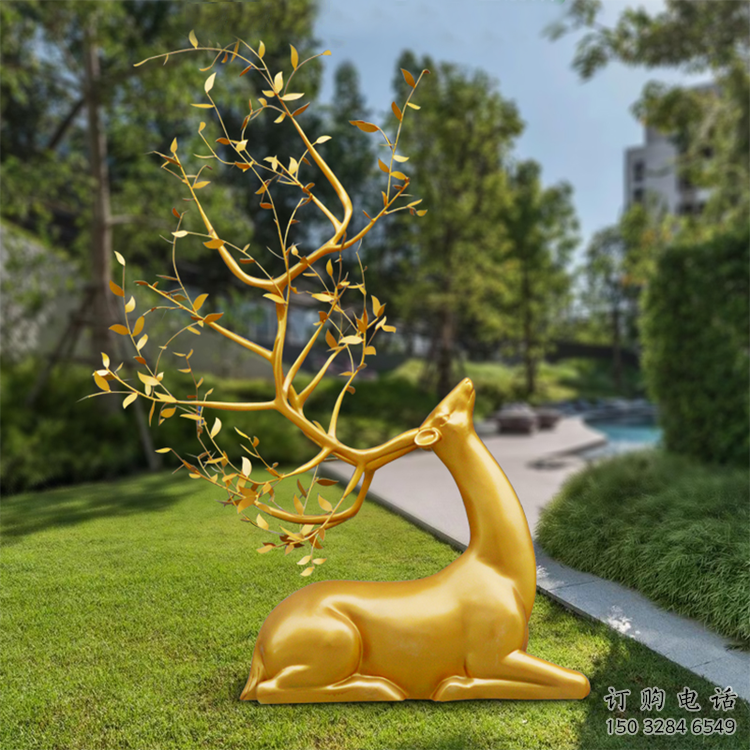 喷漆小鹿雕塑厂家 卡通广场小品 草地几何小鹿雕塑 喷漆小鹿雕塑厂家 卡通广场小品 草地几何小鹿雕塑