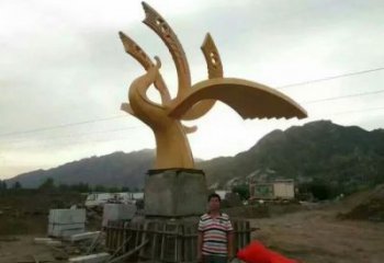 公园凤凰雕塑厂家 中式喷漆小品 风景区仿古凤凰雕塑