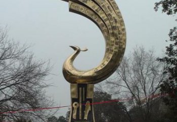 园林凤鸟雕塑厂家 大型抽象摆件 街道仿古凤鸟雕塑