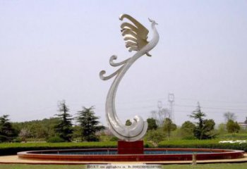 镜面凤鸟雕塑厂家 现代公园摆件 游乐场异形凤鸟雕塑