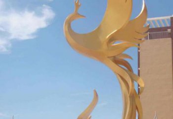 仿真凤鸟雕塑厂家 大型创意摆件 公园喷漆凤鸟雕塑