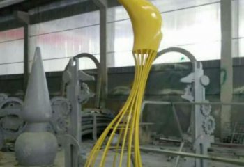 镂空凤鸟雕塑厂家 现代抽象摆件 房地产切面凤鸟雕塑