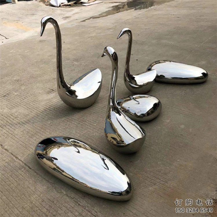 锻造天鹅雕塑厂家 公园镜面摆件 广场哑光天鹅雕塑