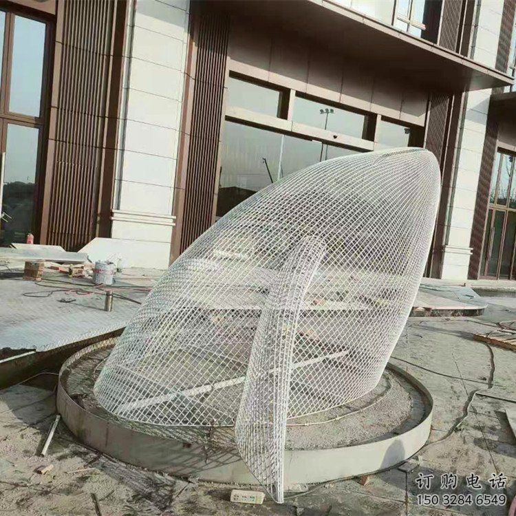 镂空鲸鱼雕塑厂家 现代抽象摆件 户外切面鲸鱼雕塑