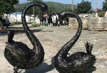 风景区天鹅雕塑厂家 中式户外摆件 大型仿古天鹅雕塑