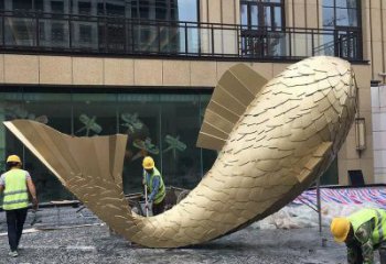 宾馆鲸鱼雕塑厂家 欧式仿真小品 大型喷漆鲸鱼雕塑