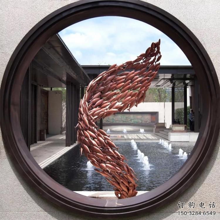 几何鱼群雕塑厂家 中式户外摆件 现代切面鱼群雕塑 几何鱼群雕塑厂家 中式户外摆件 现代切面鱼群雕塑