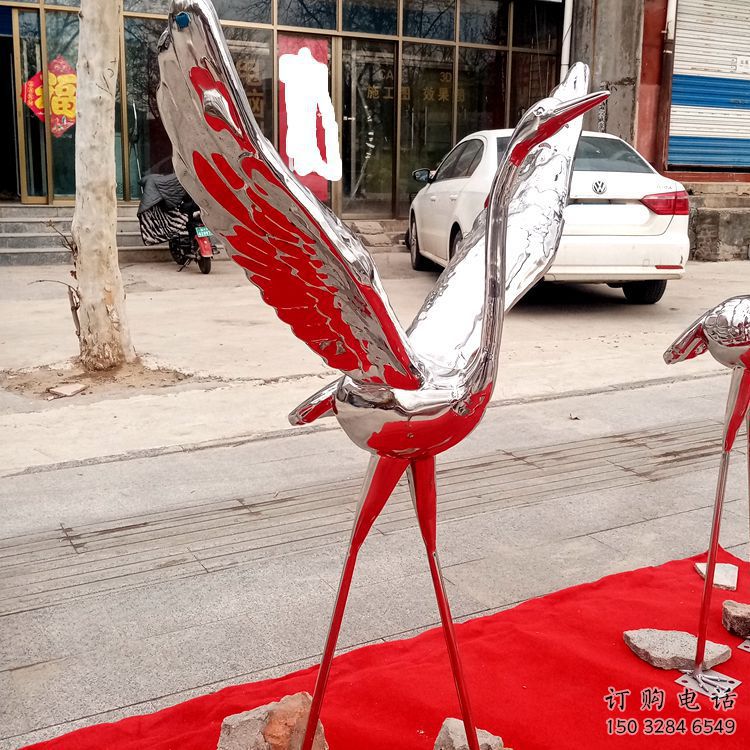 几何仙鹤雕塑厂家 中式抽象摆件 户外镜面仙鹤雕塑 几何仙鹤雕塑厂家 中式抽象摆件 户外镜面仙鹤雕塑