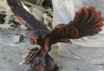 喷漆老鹰雕塑厂家 户外广场小品 草地仿真老鹰雕塑