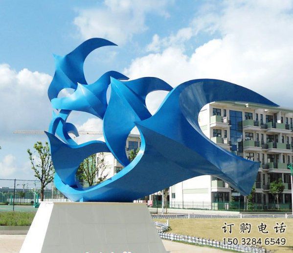 草地和平鸽雕塑厂家 户外异形小品 现代抽象和平鸽雕塑