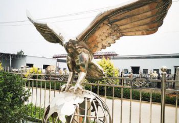 几何老鹰雕塑厂家 中式广场摆件 草地切面老鹰雕塑